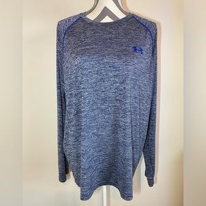 Under Armour Men's Long Sleeve Athletic Crewneck Shirt Size XL Heathered Blue‎